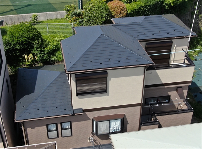 横浜市栄区本郷台でスレートと窯業系サイディングの屋根外壁塗装